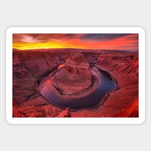 Horseshoe Bend Fiery Sunset Sticker